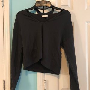 Black Long sleeved sweater with cutout